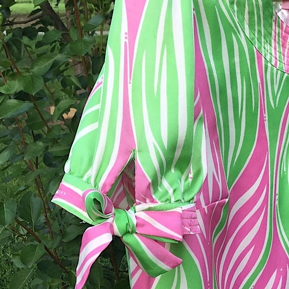 Lilly Pulitzer Faille Silk Pink/Lime Sheath Dress - Picture 6 of 12